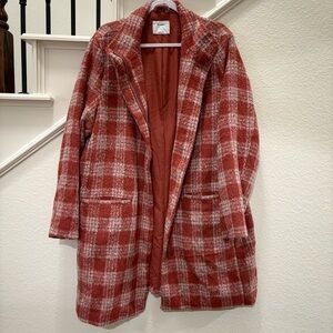 Old Navy Plaid Long Coat